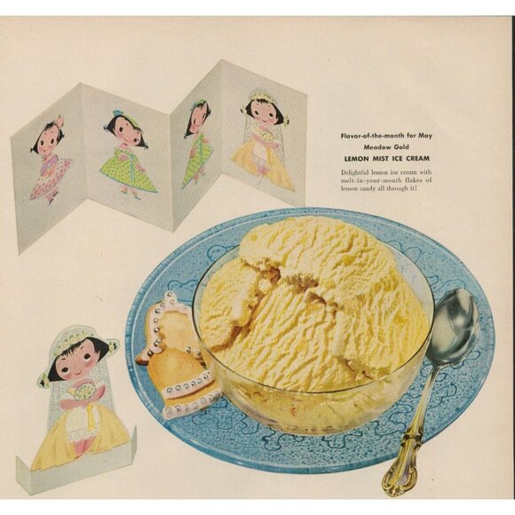 1954 Meadow Gold Ice Cream Vintage Print Ad, Beatrice Foods Co. (L5) - Picture 2 of 3